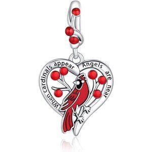 Birthday Fashion Love Heart Dangle Charm 925 Sterling Silver Charms fits Bracele